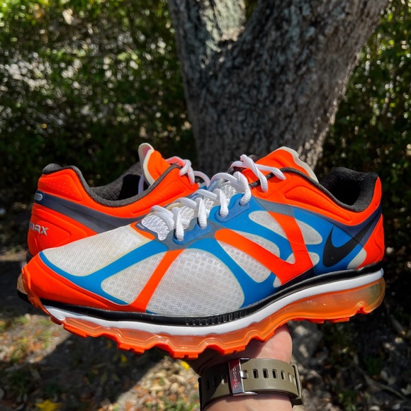 Nike Air Max+ 2012 White/Black-Mango-Bright Blue men’s size 11.5 New with Box - Picture 12 of 13